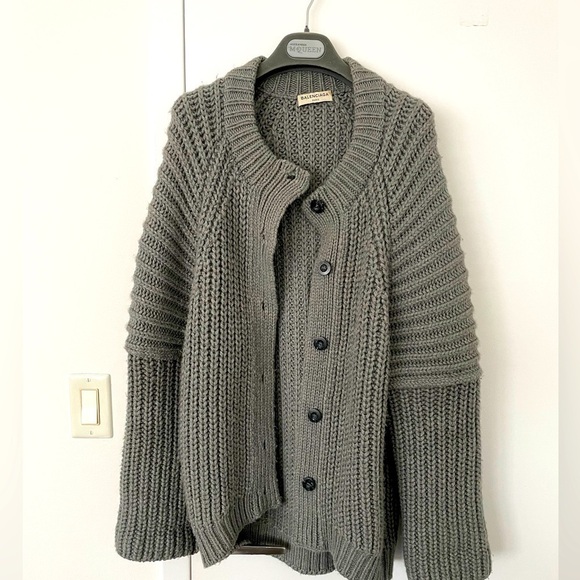 Balenciaga Sweaters - Balenciaga women chunky wool alpaca blend cardigan